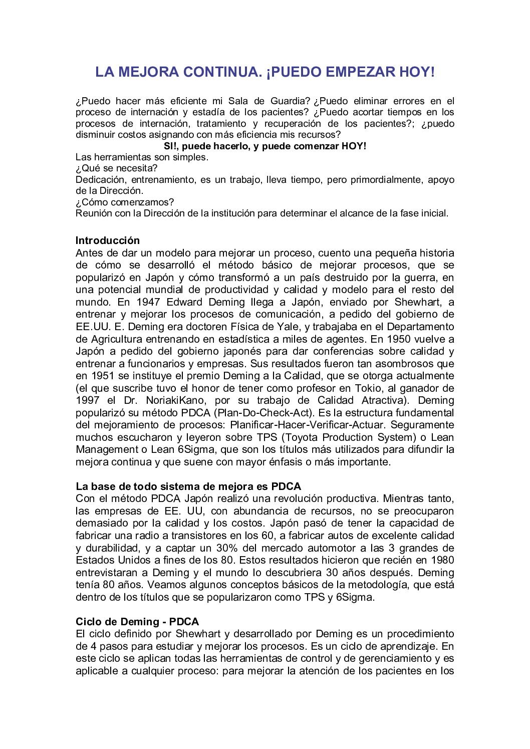 La Mejora Continua - ITAES