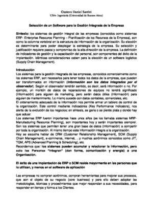 Selección e Implementación de un Sistema